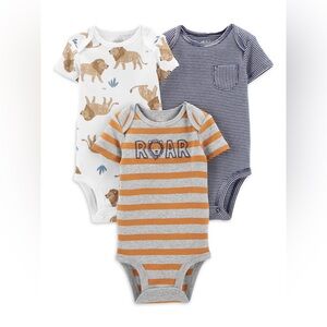 Carter’s child of Mine Baby Boys Safari bodysuit,pack of 3